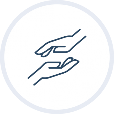 Icon verlinkt zu Unterstützung bei Sorgen